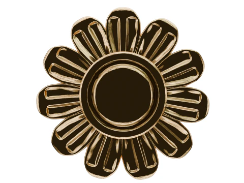 Золотой цветочный орнамент 3D Модель