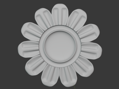 황금 꽃 장식 3D 모델