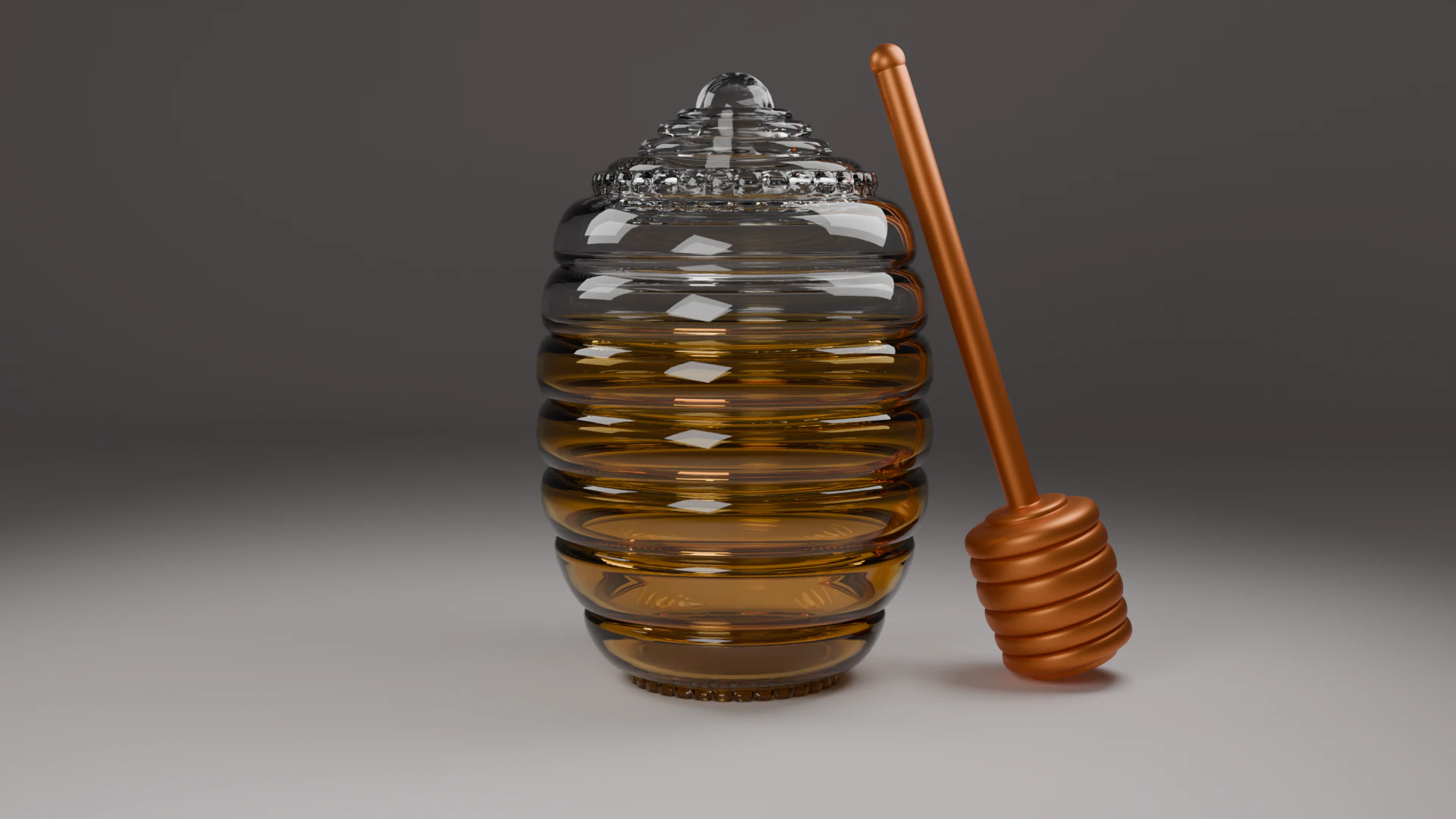 Honey jar 3D Model .c4d .max .obj .3ds .fbx .stl .blend 