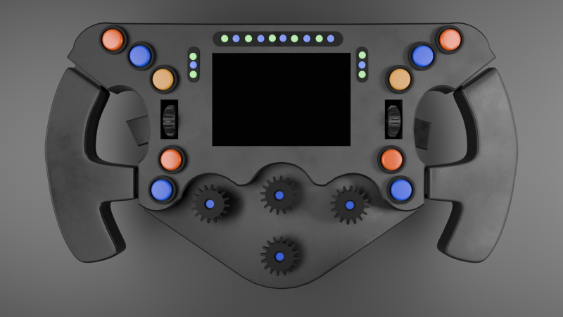 F1 Steering Wheel 3D Model .c4d .max .obj .3ds .fbx .stl .blend 