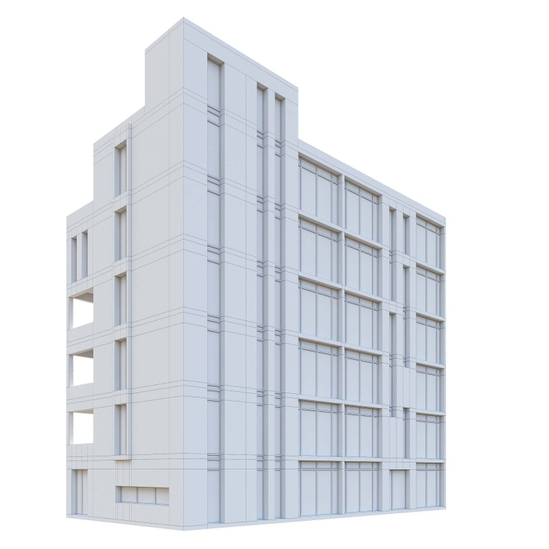 Modelo de impressão 3D Edifício 01 Modelo de Impressão 3D .c4d .max .obj .3ds .fbx .stl .blend 