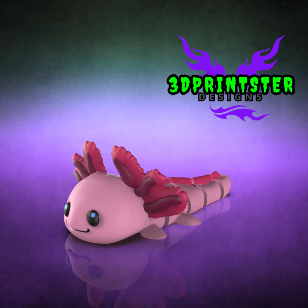 Axolotl Articulated Stl and 3mf 3D Print Model .c4d .max .obj .3ds .fbx .stl .blend 