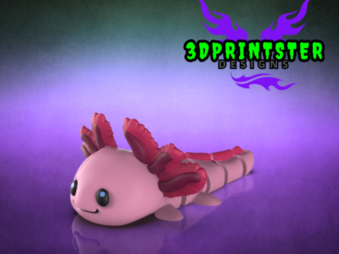 Axolotl Articulado Stl e 3mf Modelo de Impressão 3D