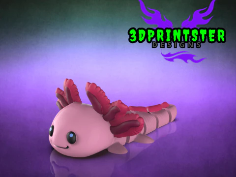 Axolotl Articulated Stl and 3mf 3D Print Model