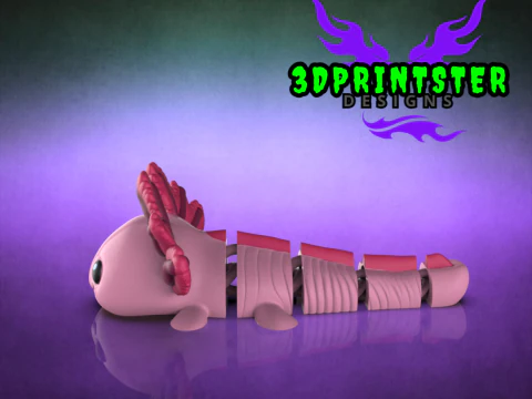 Axolotl Articulated Stl and 3mf 3D Print Model