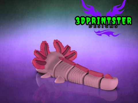Axolotl Articulated Stl and 3mf 3D Print Model