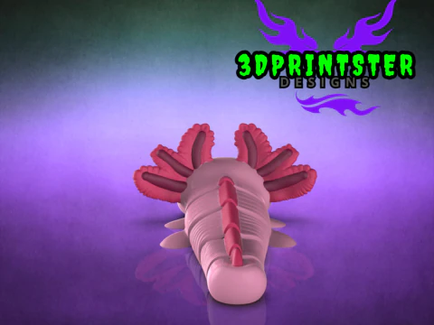Axolotl Articulated Stl and 3mf 3D Print Model