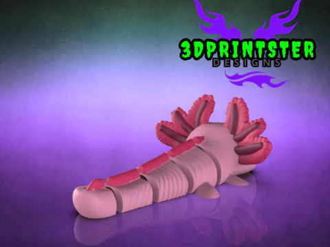 Axolotl Articulated Stl and 3mf 3D Print Model