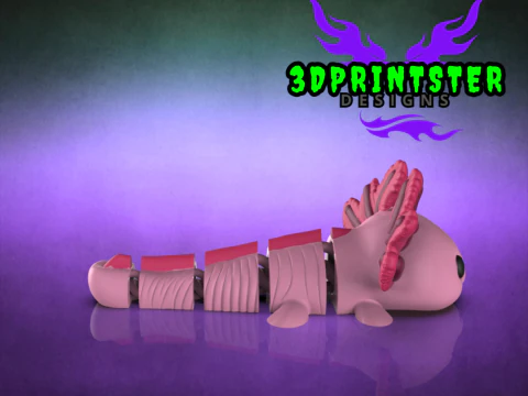 Axolotl Articulated Stl and 3mf 3D Print Model
