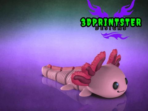 Axolotl Articulated Stl and 3mf 3D Print Model