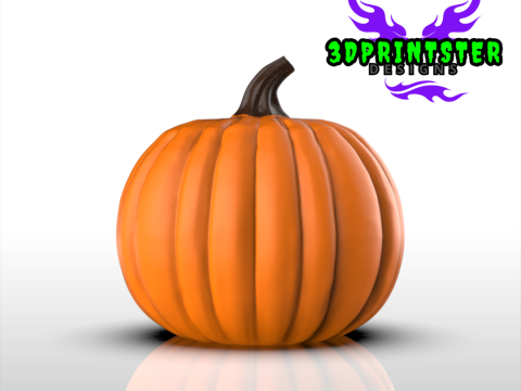 ハロウィンのカボチャの顔(蓋付き) 3Dプリントモデル