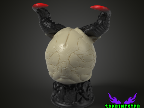 Череп демона с рогами 3D Принт Модель