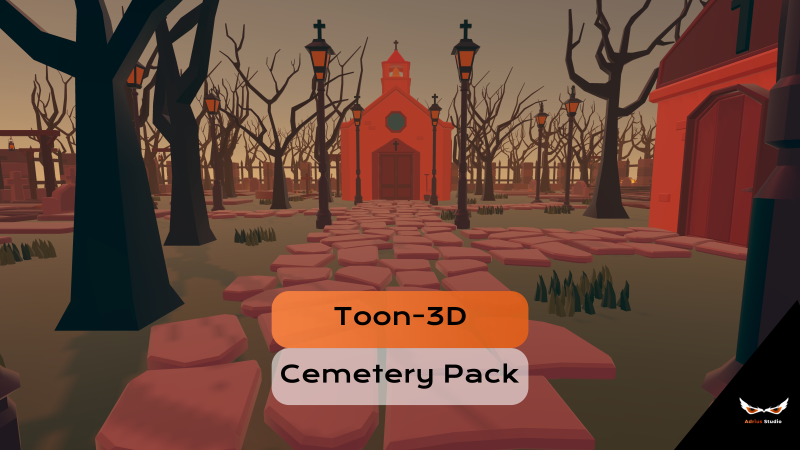 Toon3D-Modular Cemetery Pack 3D Model .c4d .max .obj .3ds .fbx .stl .blend