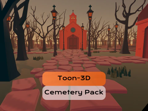 Toon3D-Mod&uuml;ler Mezarlık Paketi 3D Model