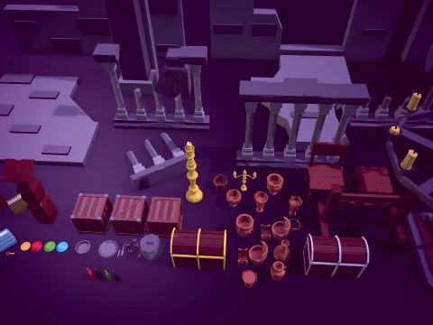 Poly3D - Modular Dungeon Pack 3D Model