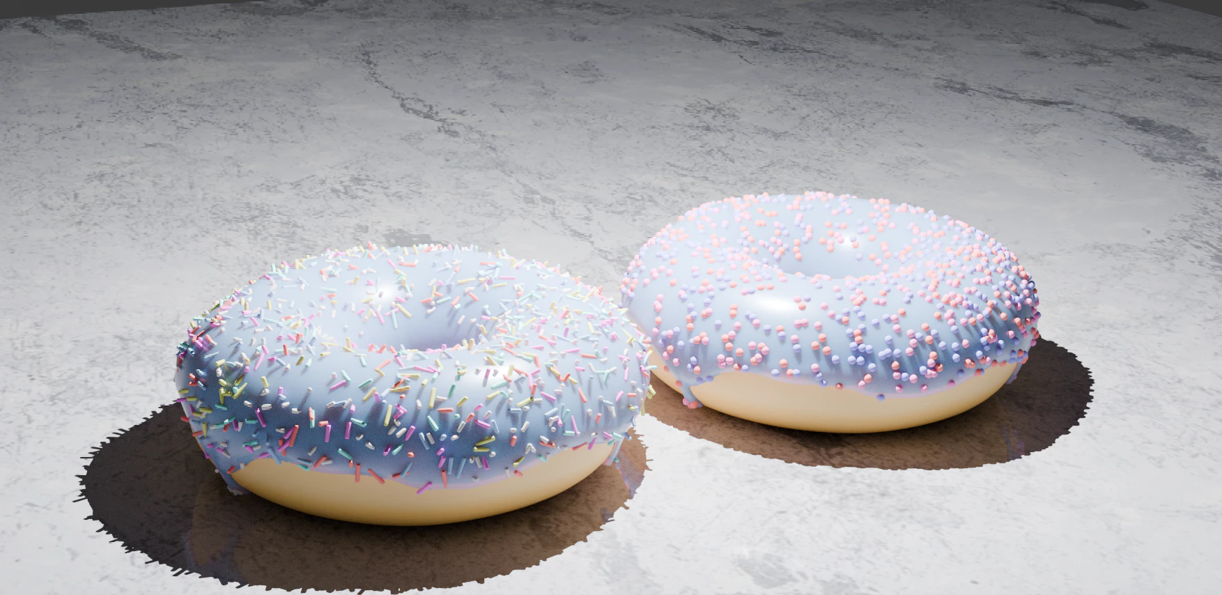2 donuts realism food 3D Model .c4d .max .obj .3ds .fbx .stl .blend