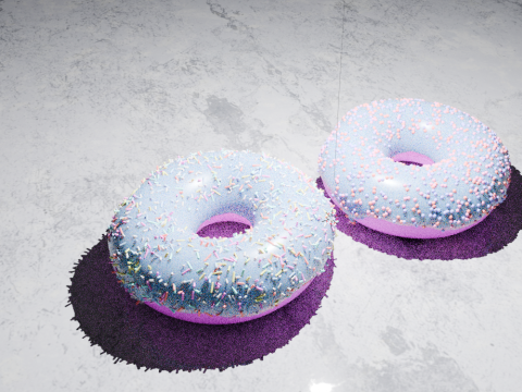2 donuts realism food 3D Model