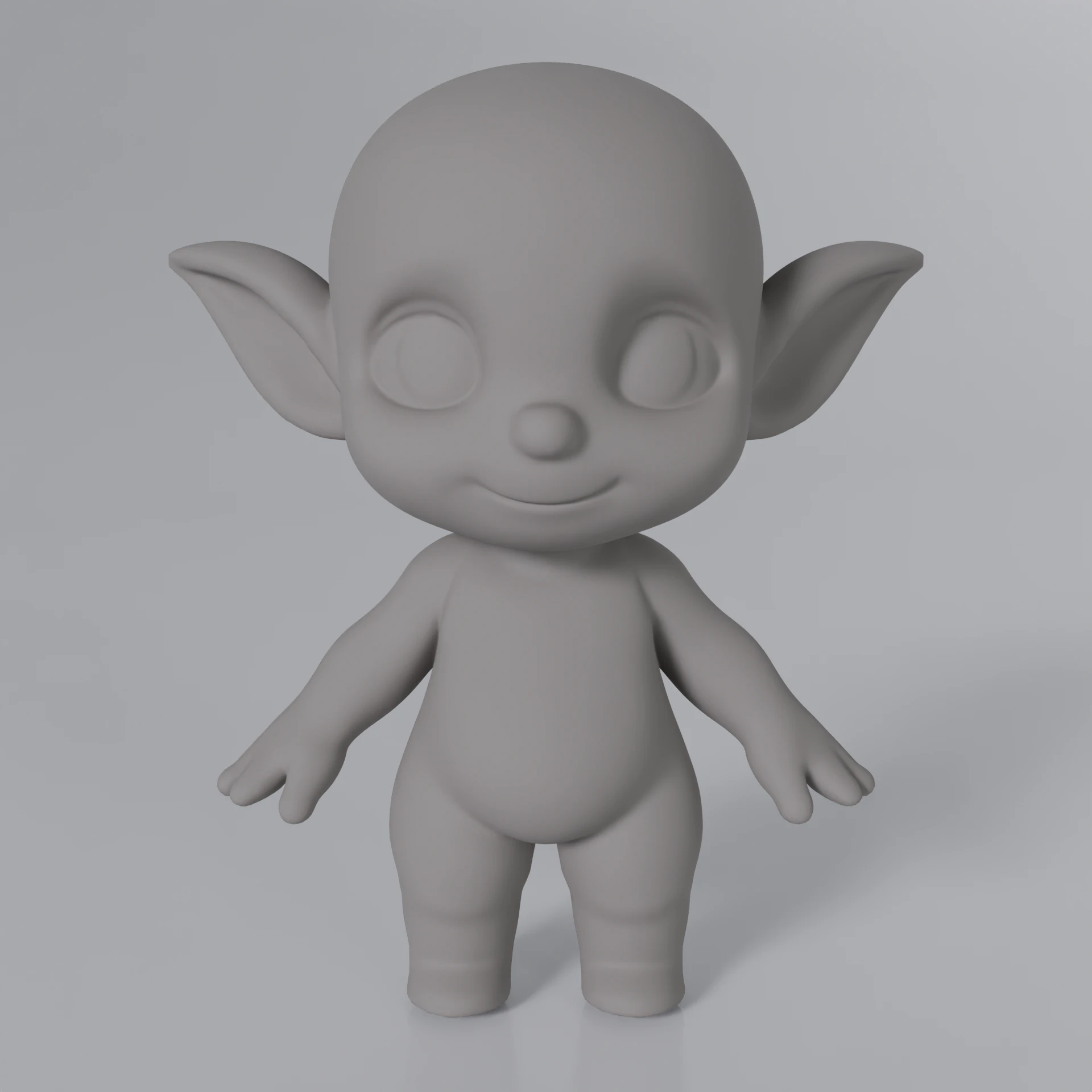 Chibi Goblin Base Mesh Model 3D Model .c4d .max .obj .3ds .fbx .stl .blend 