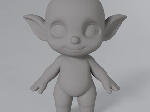 Podstawowy model siatki Chibi Goblin Model 3D
