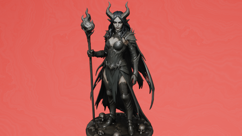 Dark Enchantress Figurine 3D Print Model .c4d .max .obj .3ds .fbx .stl .blend