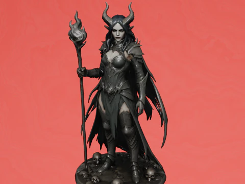 Patung Penyihir Gelap Model Cetak 3D