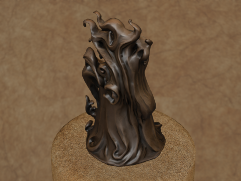 Patung Wanita Fantasi 3D Kesedihan Halus Model Cetak 3D