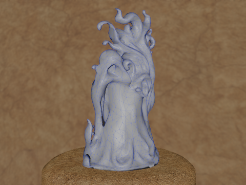 Patung Wanita Fantasi 3D Kesedihan Halus Model Cetak 3D