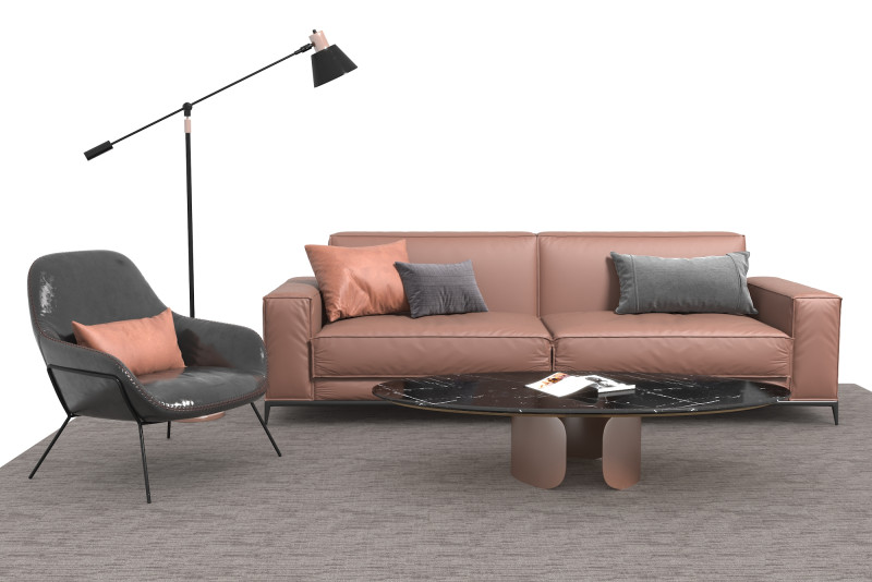 Leather sofa set01 3D Model .c4d .max .obj .3ds .fbx .stl .blend 