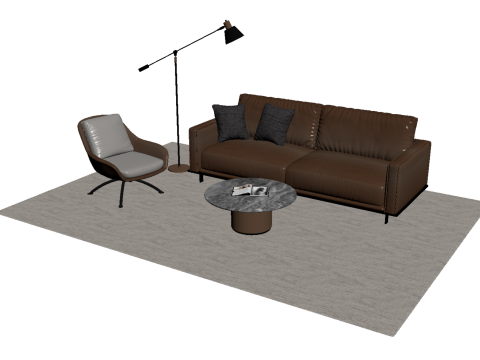 真皮沙发套02 3D 模型