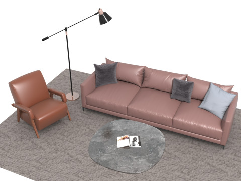真皮沙发套03 3D 模型