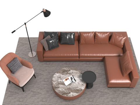 真皮沙发套04 3D 模型