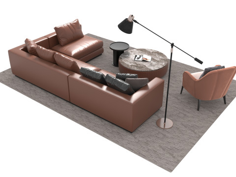 真皮沙发套04 3D 模型