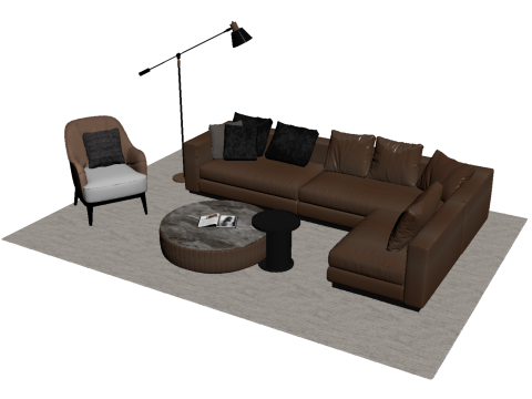 真皮沙发套04 3D 模型