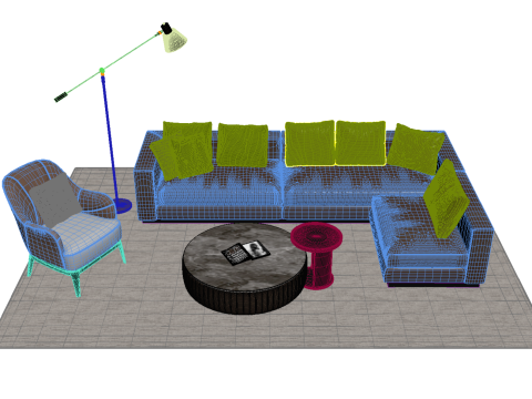 真皮沙发套04 3D 模型