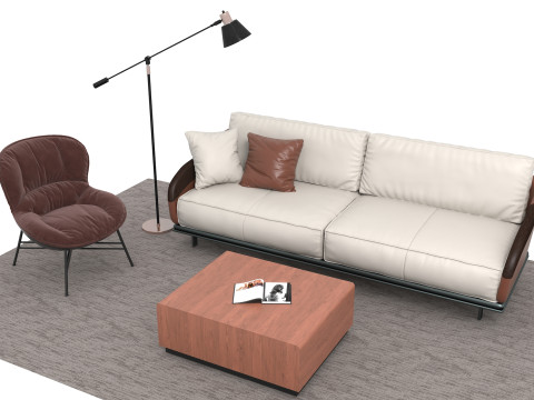 真皮沙发套05 3D 模型