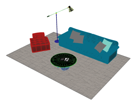 Set sofa kulit09 Model 3D