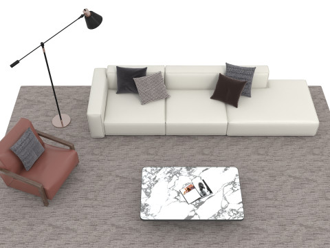 真皮沙发套10 3D 模型