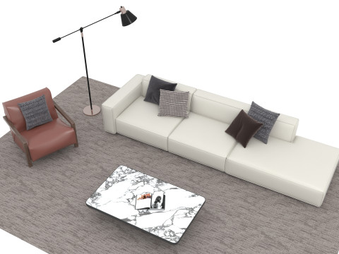 真皮沙发套10 3D 模型