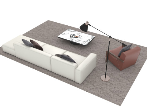 真皮沙发套10 3D 模型