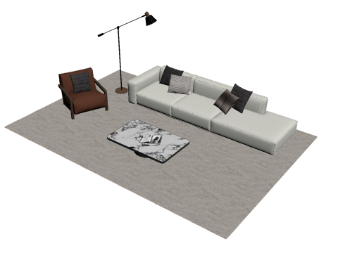 真皮沙发套10 3D 模型