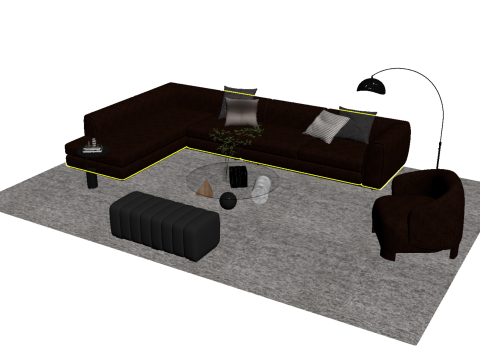 真皮沙发套12 3D 模型