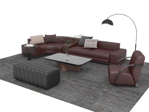 Conjunto de sofás em pele13 Modelo 3D