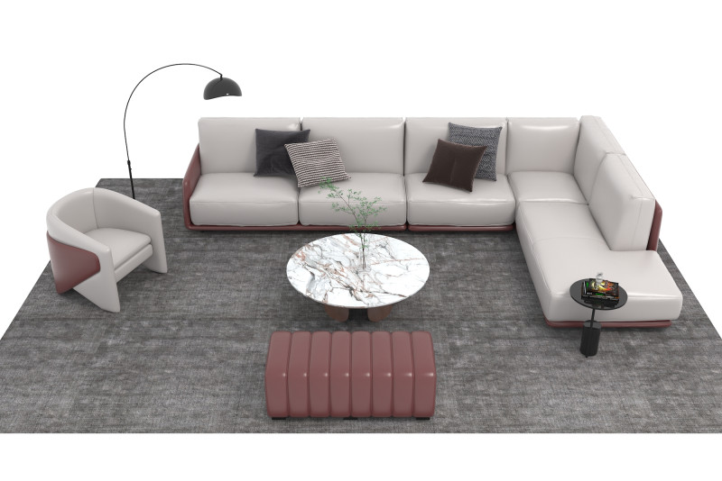 Set divani in pelle14 Modello 3D .c4d .max .obj .3ds .fbx .stl .blend