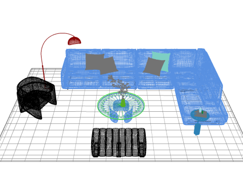 Set divani in pelle14 Modello 3D