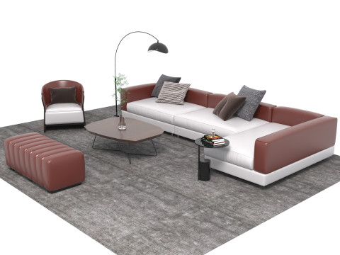 レザーソファセット15 3Dモデル