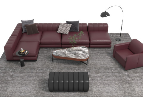 Leather sofa set16 3D Model