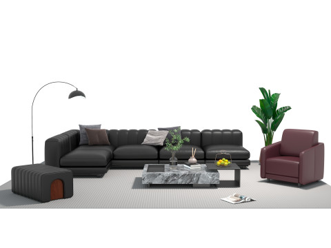 Кожаный диван 16 3D Модель