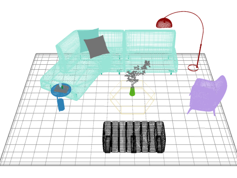 चमड़े का सोफा सेट17 3D मॉडल