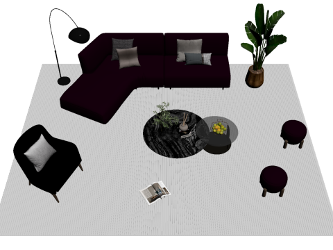 Leather sofa set 17 3D Model