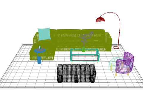 Set sofa kulit18 Model 3D